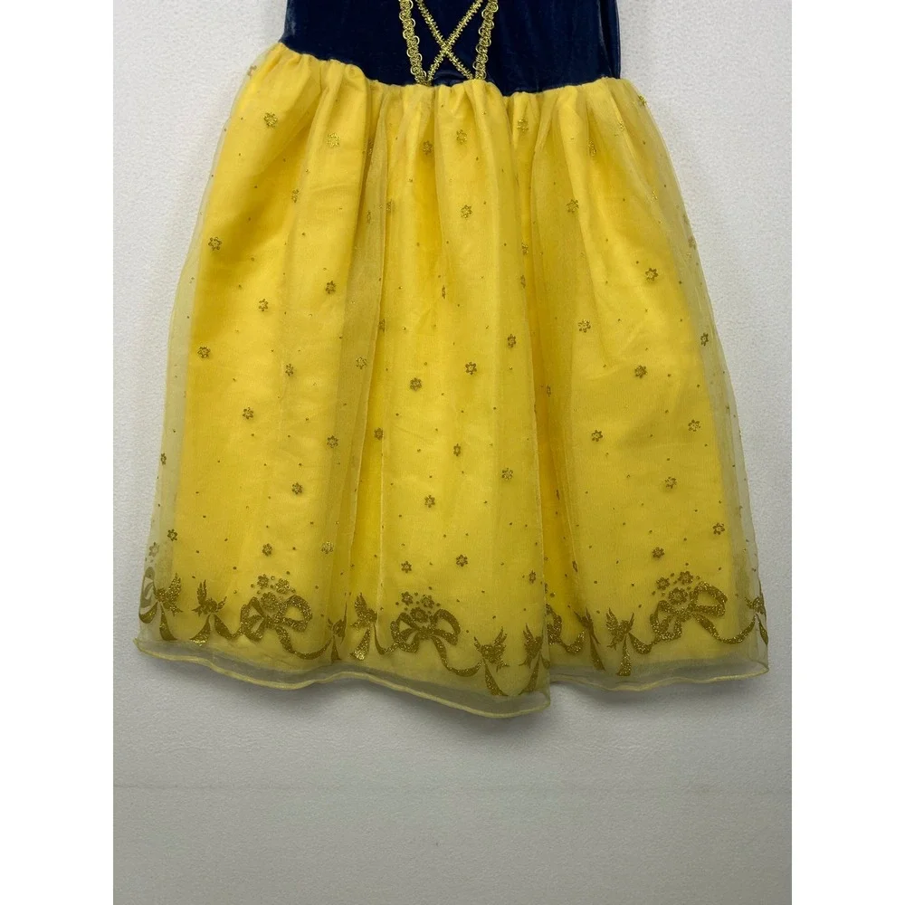Princess Fairy Tale Disney Store Kids L 10/12 Blue Yellow Snow White Dress